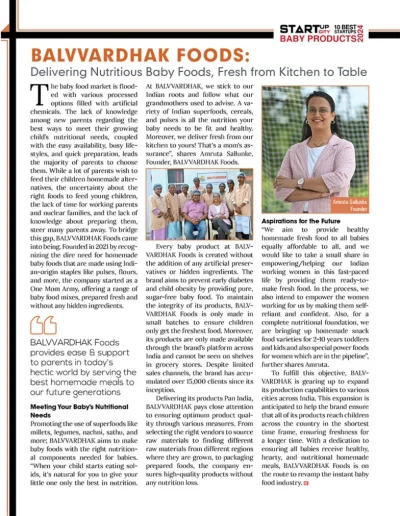 Balvvardhak receives quality and nutrition award